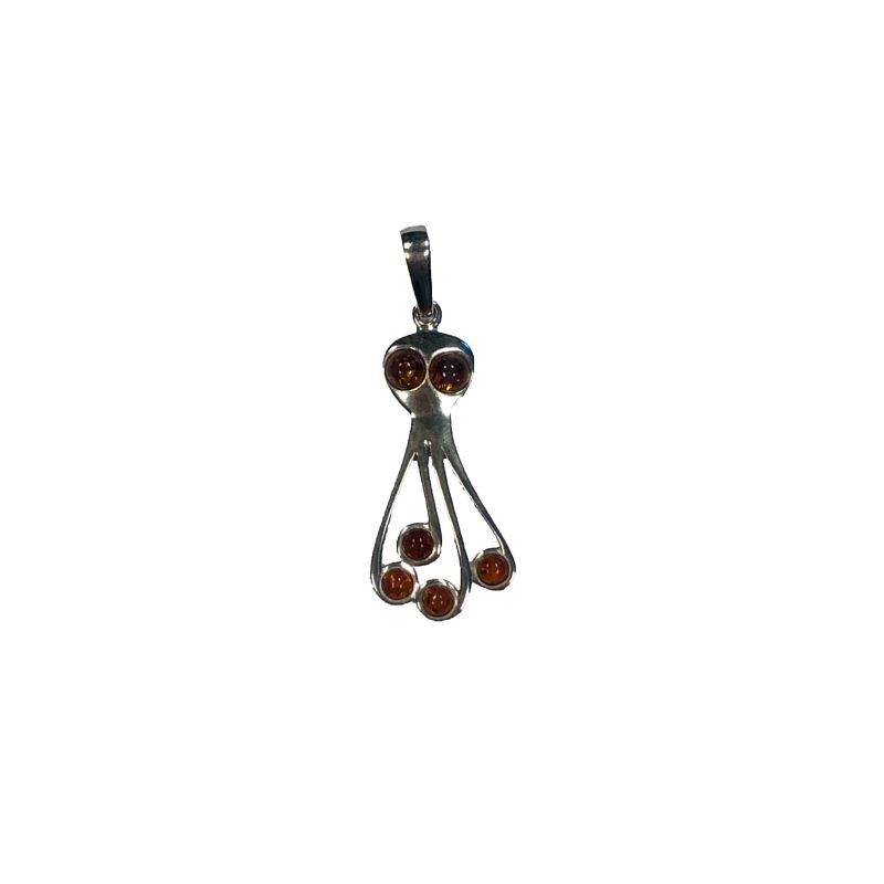 Pendentif ambre argent