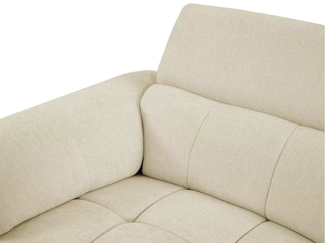 Canapé d'angle droit relax électrique en tissu beige MOLPICA
