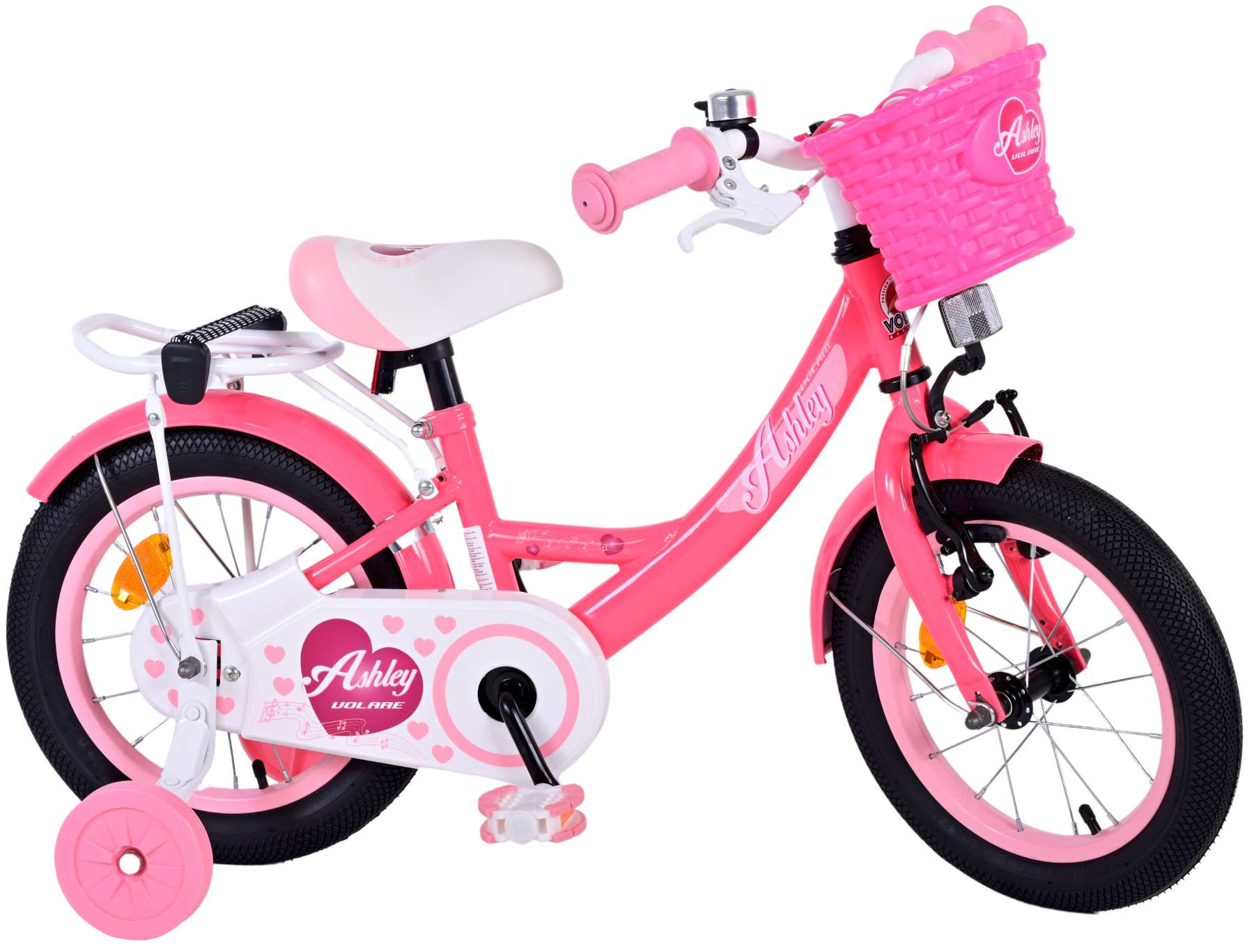 Kinderfahrrad Ashley Fahrrad für Mädchen 14 Zoll Kinderrad in Rosa/Rot