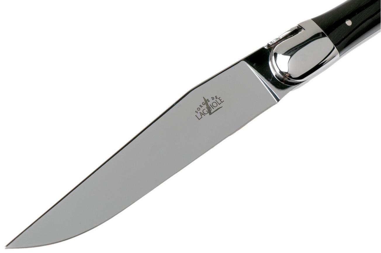 Forge de Laguiole set van 6 steakmessen zwart hoorn, T62MINBN