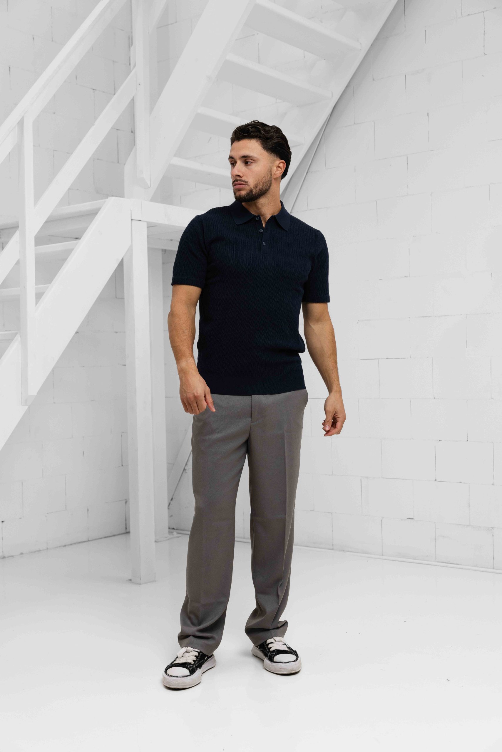 Pure Path Knit Polo Heren Donkerblauw