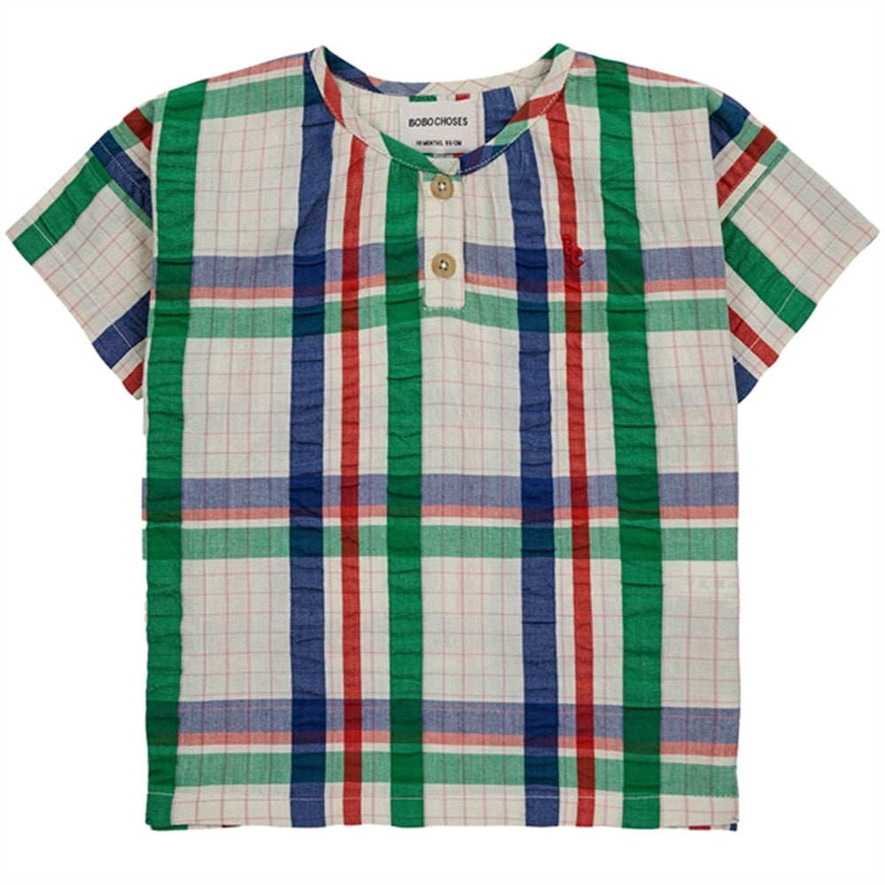 Køb Bobo Choses Baby Madras Checks Woven Skjorte Short Sleeve Multicolor