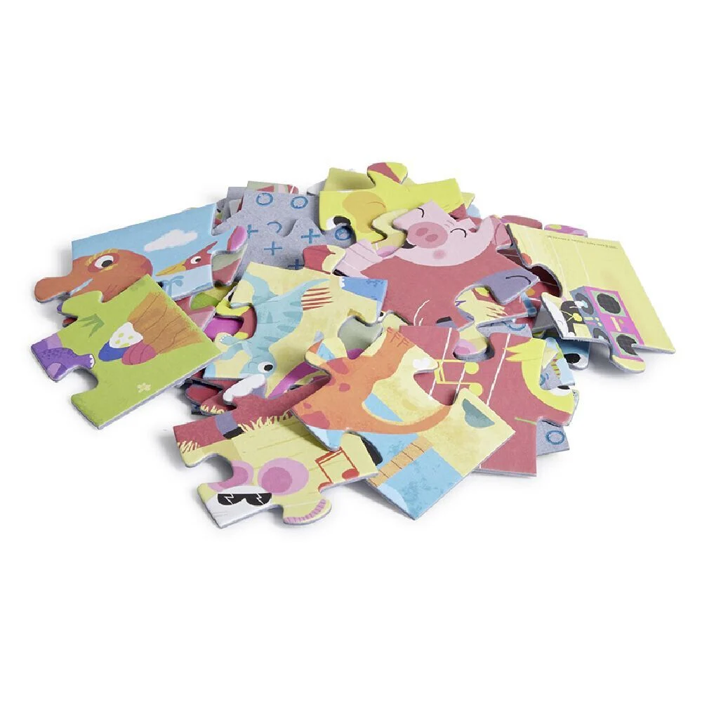 Puzzle enfant 20 pièces animaux ferme et dinosaures x2