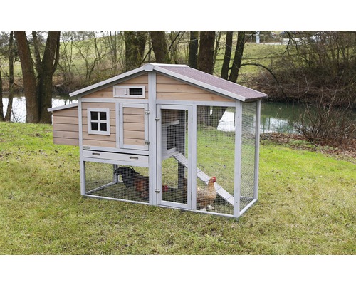 KERBL Bonny kippenhok met metalen frame, 181x65x118 cm, gelakt