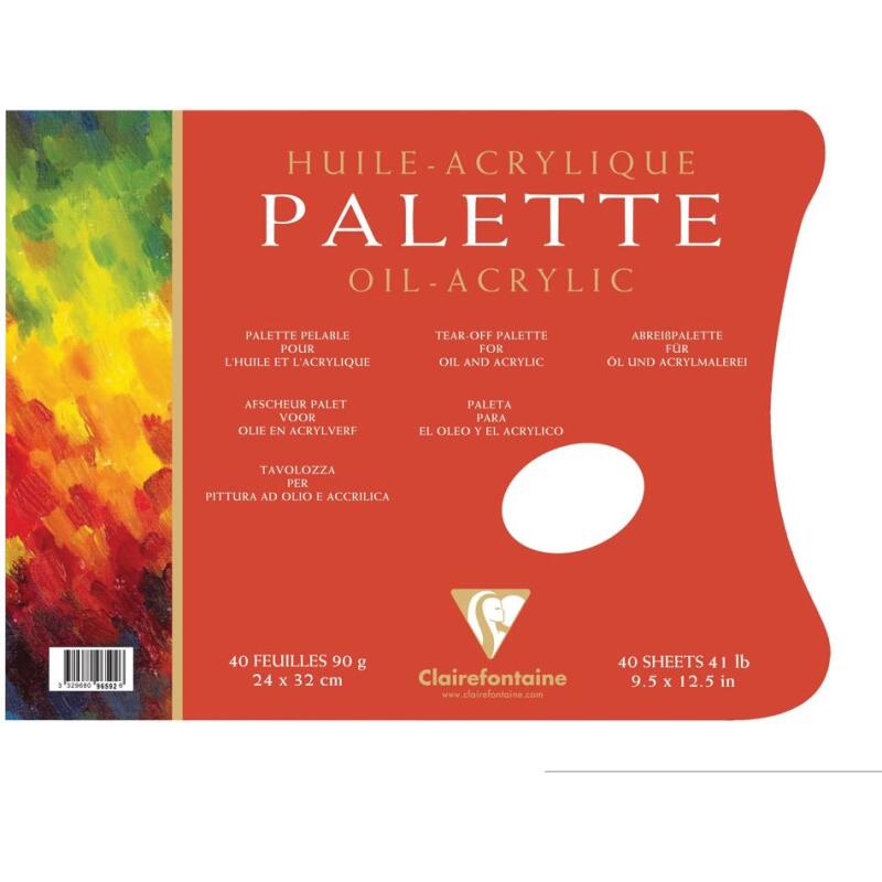 Palette Huile bloc collé 3 côtés 40F 24x32cm 90g