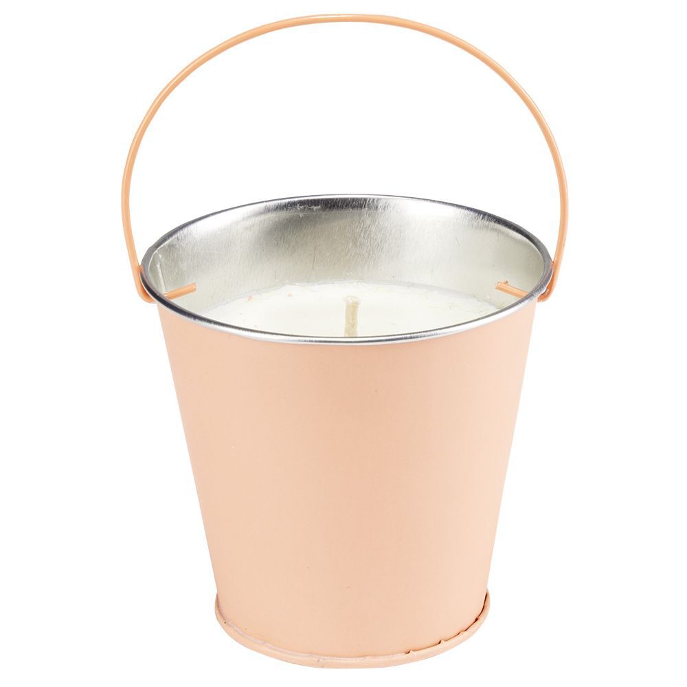 Bougie citronnelle soja et beurre de ghee seau métal pastel 42H