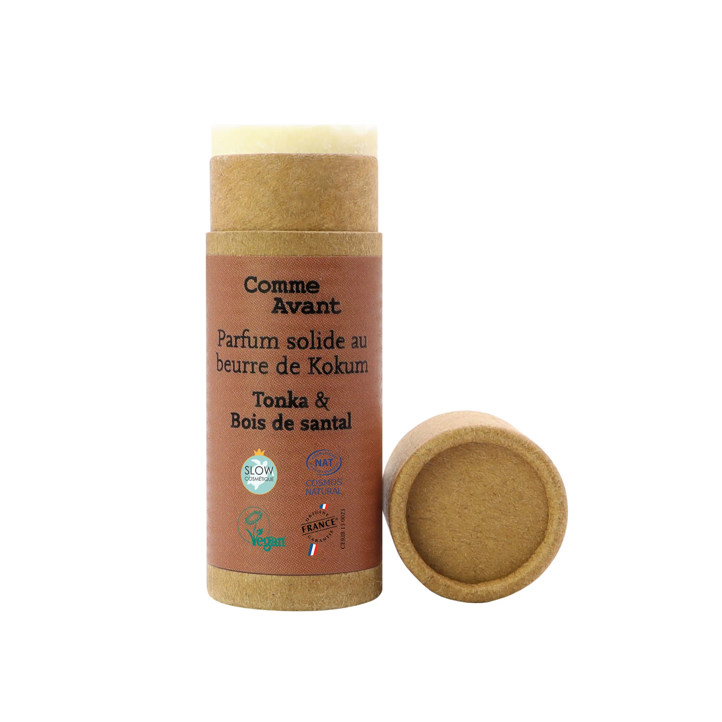 Parfum solide boisé et épicé au beurre de kokum - Version 1 - 1 parfum - 20g / Tonka & Bois de santal