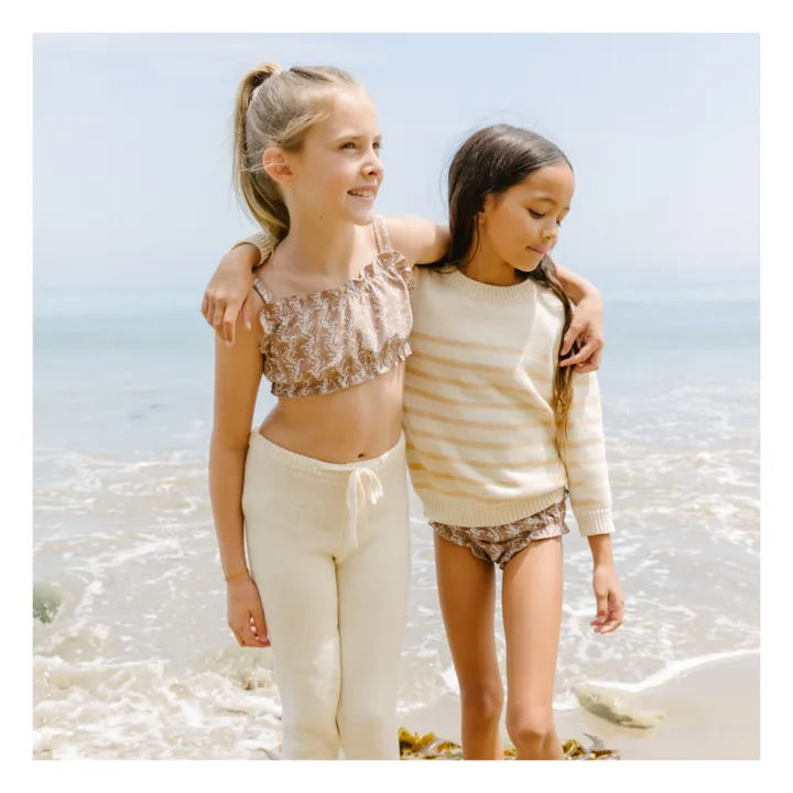 Minnow Maillot 2 Pièces Ruffle Fleur | Marron
