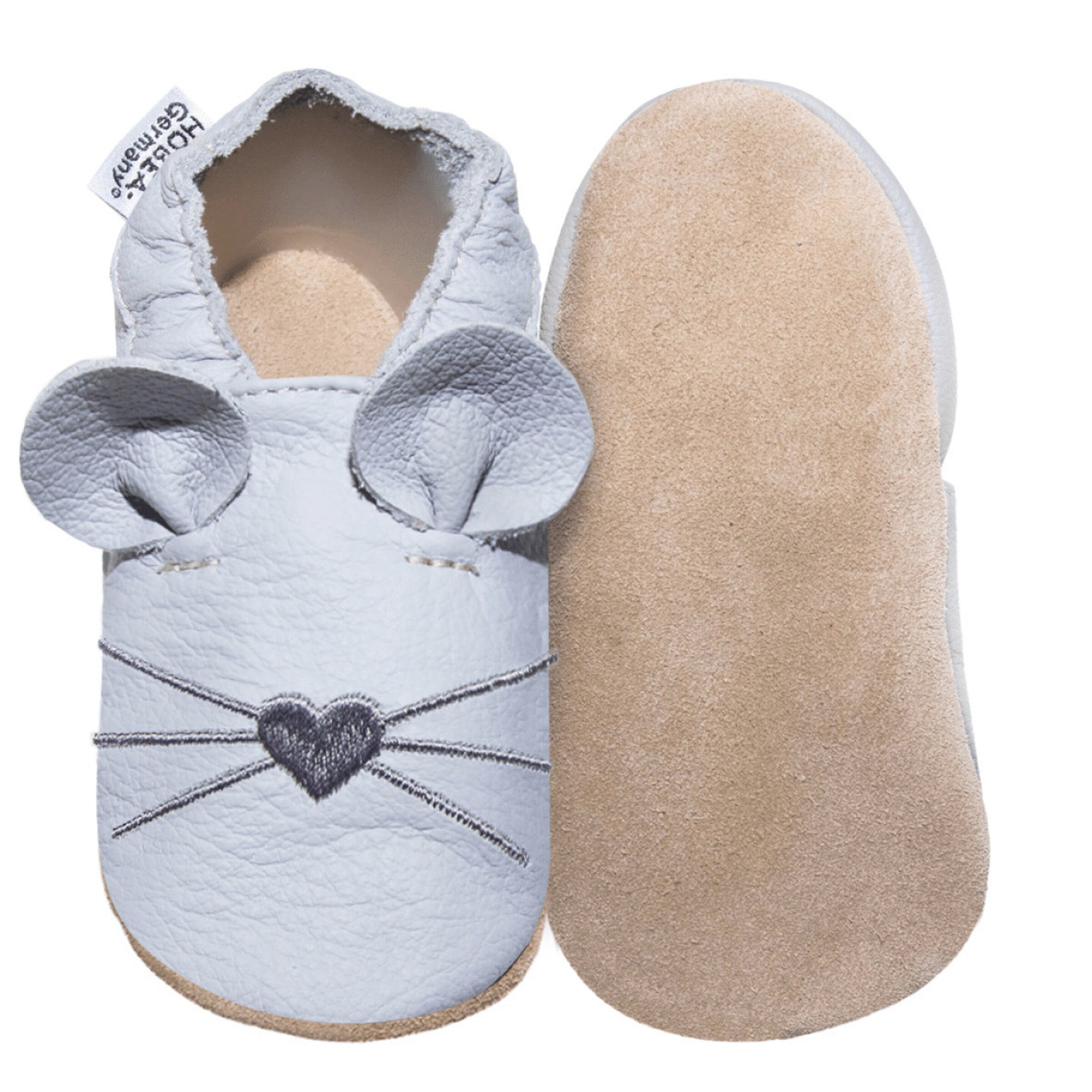 HOBEA-Germany Krabbelschuhe Maus hellgrau