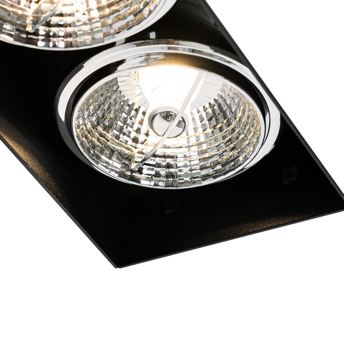 Moderne inbouwspot zwart GU10 AR70 trimless 2-lichts - Oneon