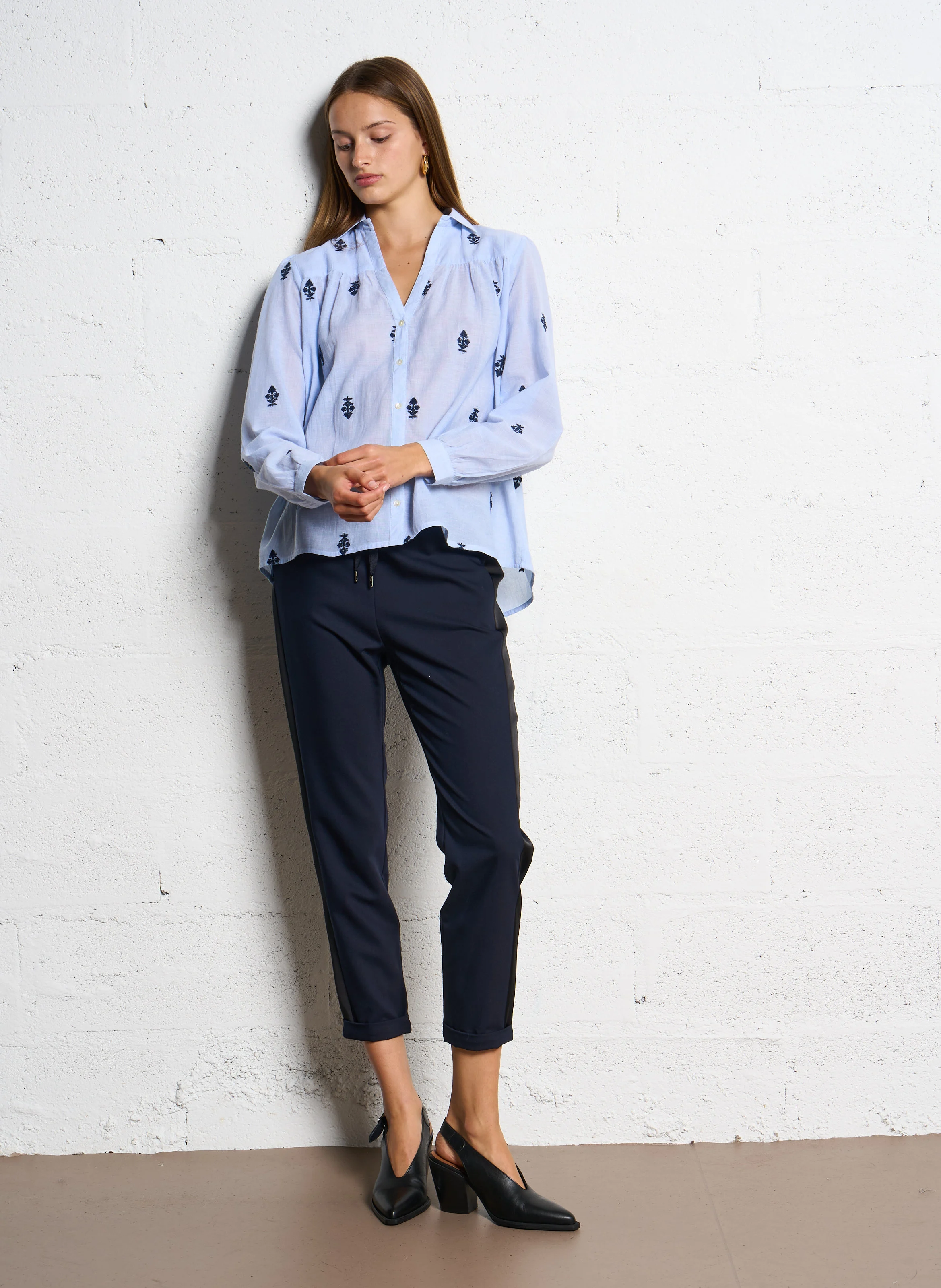 Pantlon de smocking droit | Bleu