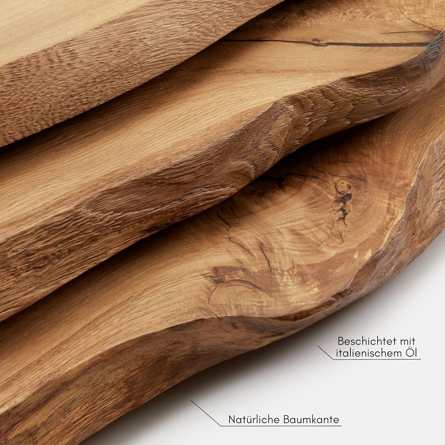 BestLoft Waschtischplatte Holz (Länge: 60 cm/Breite: 30-35 cm) Waschtisch Holz Eichenbrett Massiv 40 mm dick Tischplatte Baumkante Waschplätze rustikale Waschtischkonsole Massivholzplatte