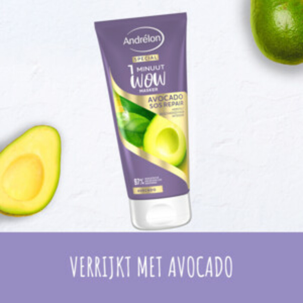 6x Andrelon 1 Minuut Wow Masker Avocado SOS Repair180 ml