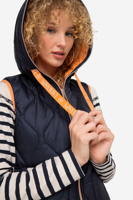 Wende-Steppweste, Kapuze, Zipper