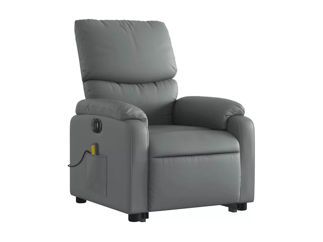 Fauteuil inclinable massant électrique gris similicuir