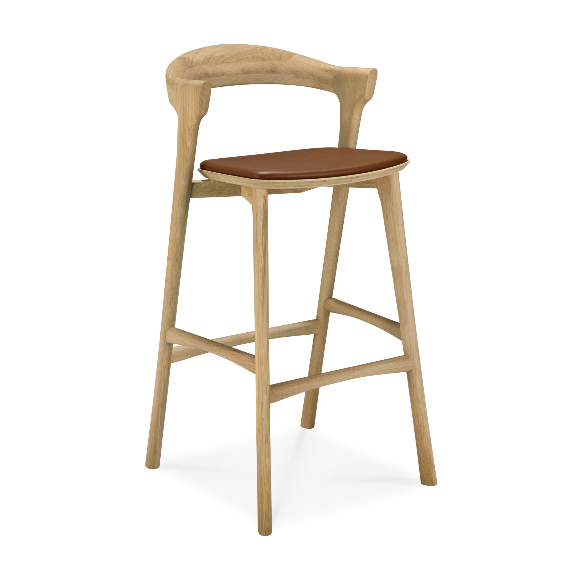 Barstoel Bok gelakt eiken/cognac 76
