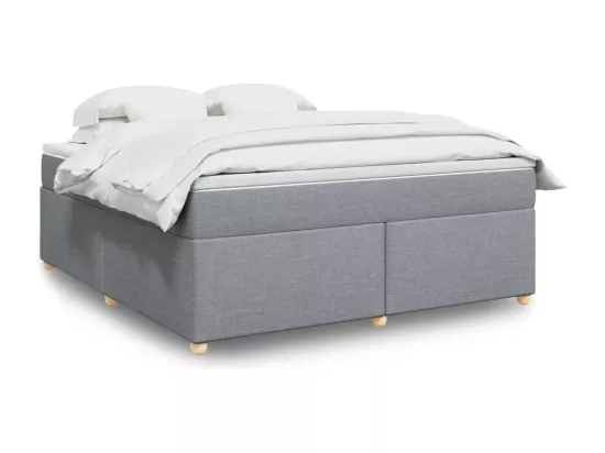 Sommier à lattes de lit avec matelas Gris clair 180x200cm Tissu