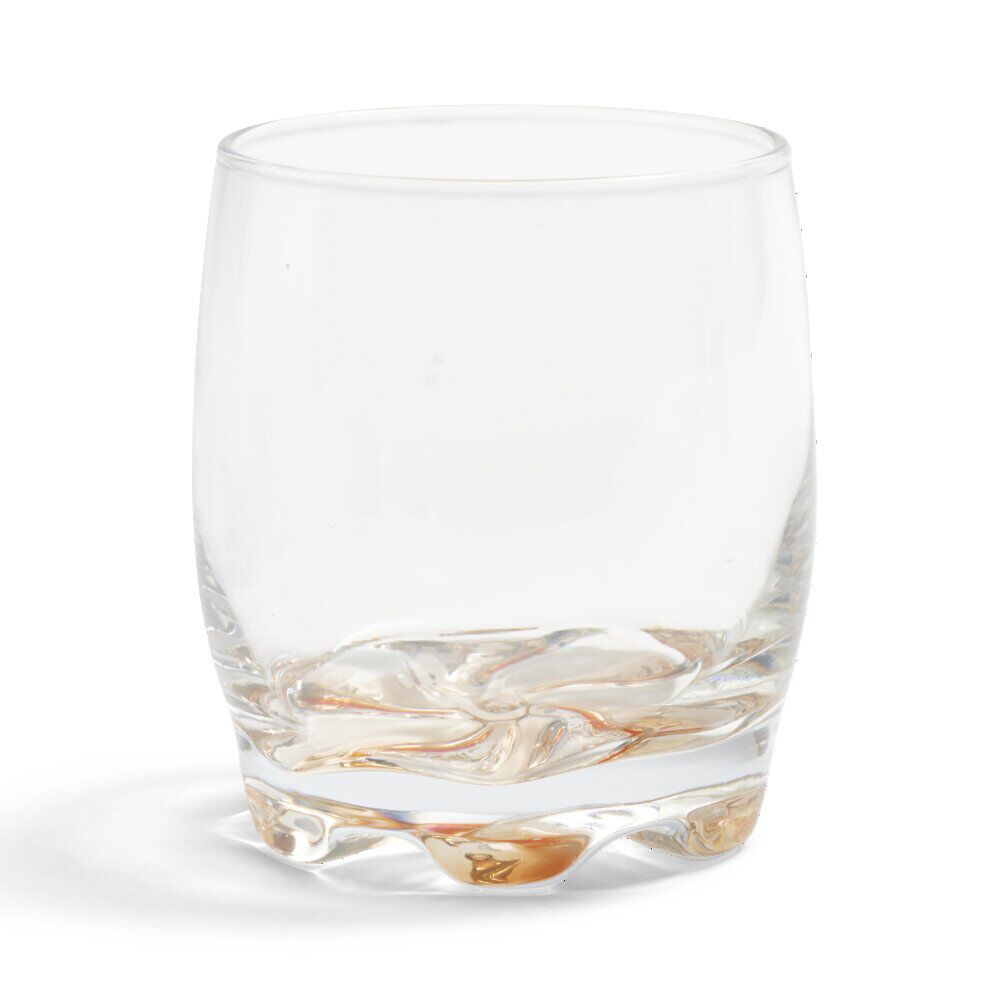 Lot de 3 verres 29cl en verre transparent fond coloré rose/violet/orange