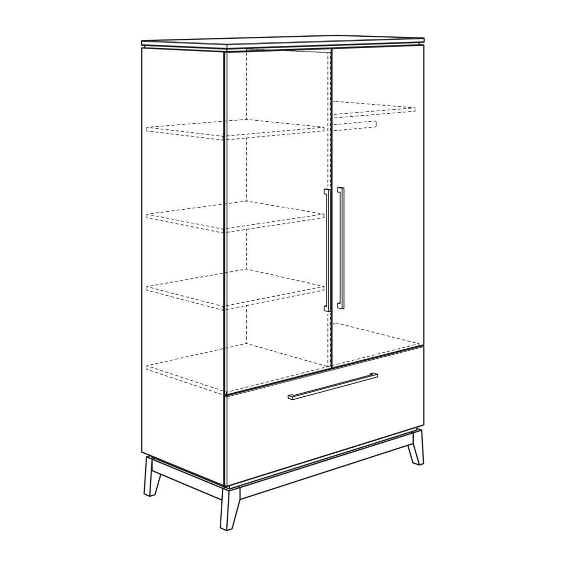 PAIDI Kinder-Drehtürenschrank STEN grau/ braun