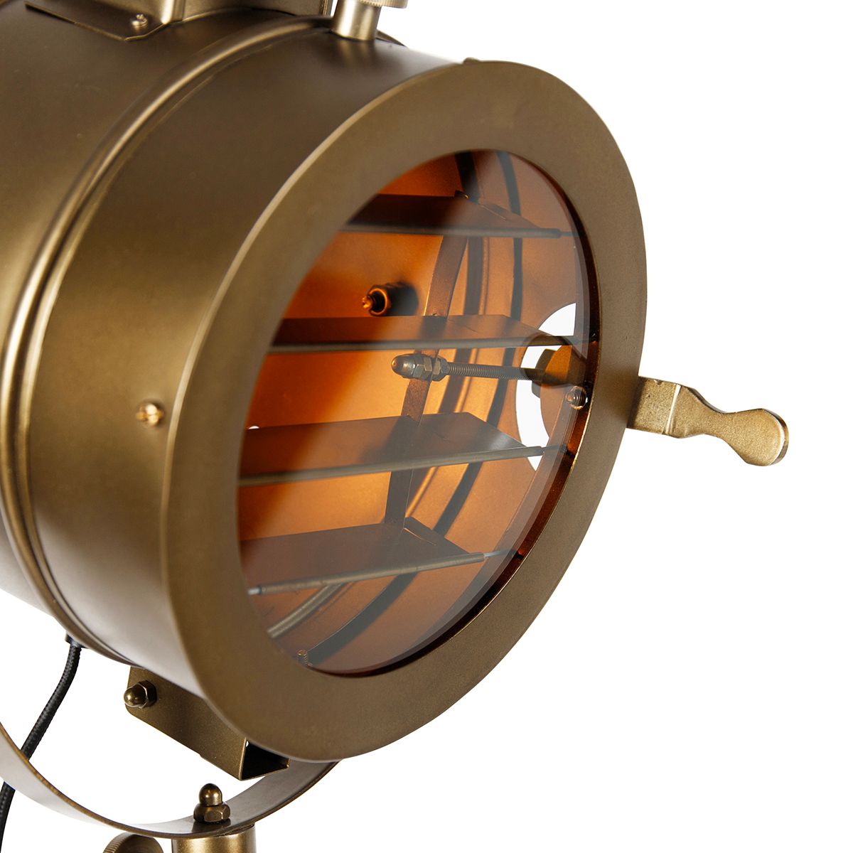 Smart tripod vloerlamp brons met hout studiospot incl. Wifi A60 - Radient