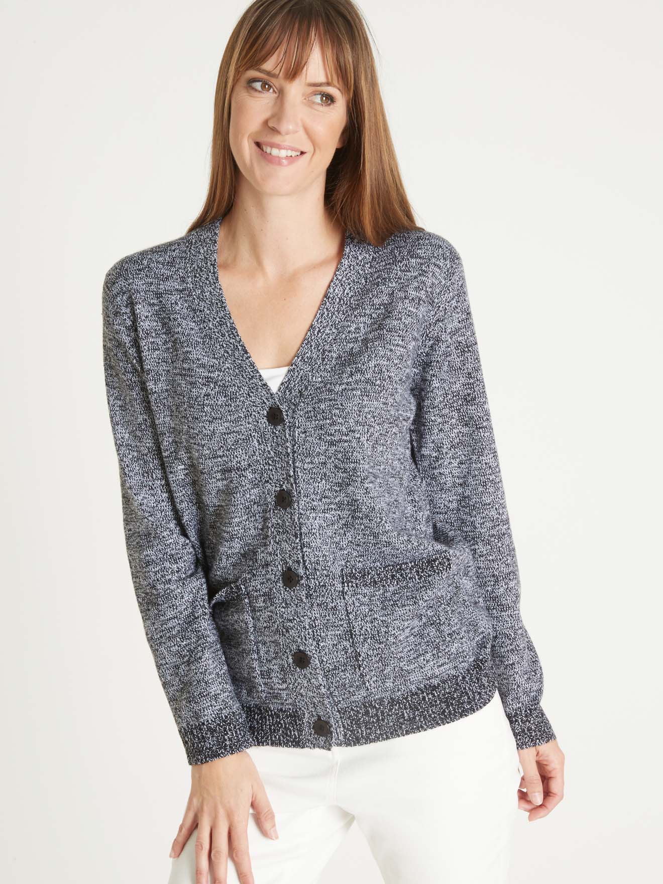 Gilet classique en maille chinée