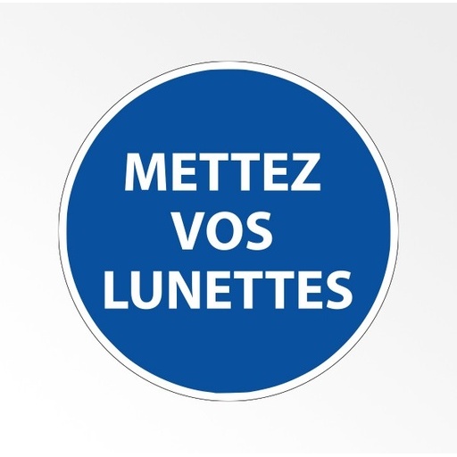 Panneau Obligation EPI - Mettez vos lunettes - Norme ISO 7010