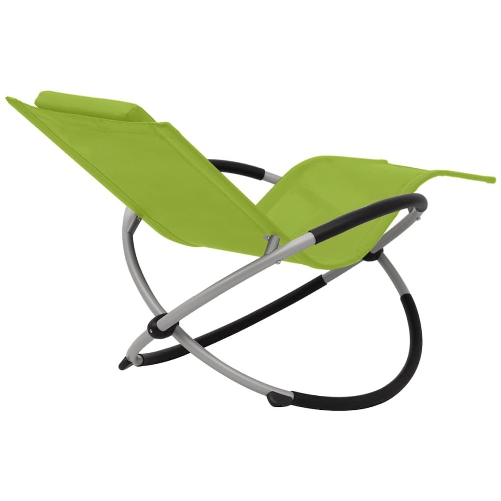 Transat chaise longue bain de soleil lit de jardin terrasse meuble d'extérieur géométrique d'extérieur acier vert