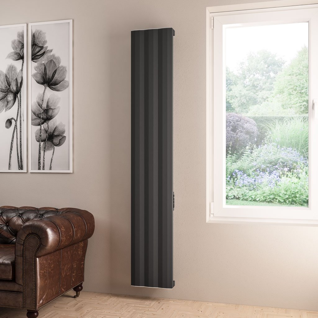 Eastbrook Derwent elektrische paneelradiator 30x180cm 600W antraciet