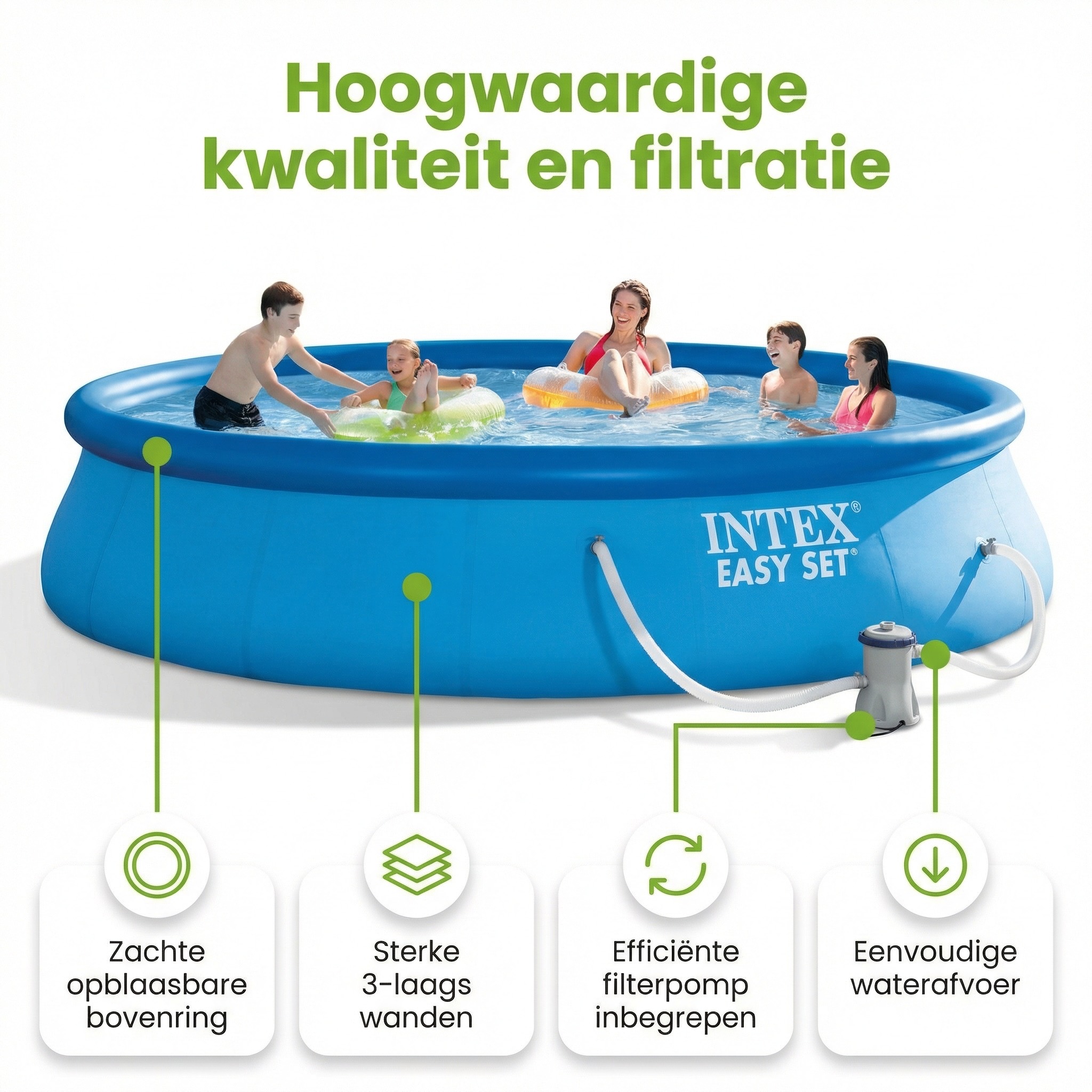 Intex easy set 457x84cm zwembad – 3-delig
