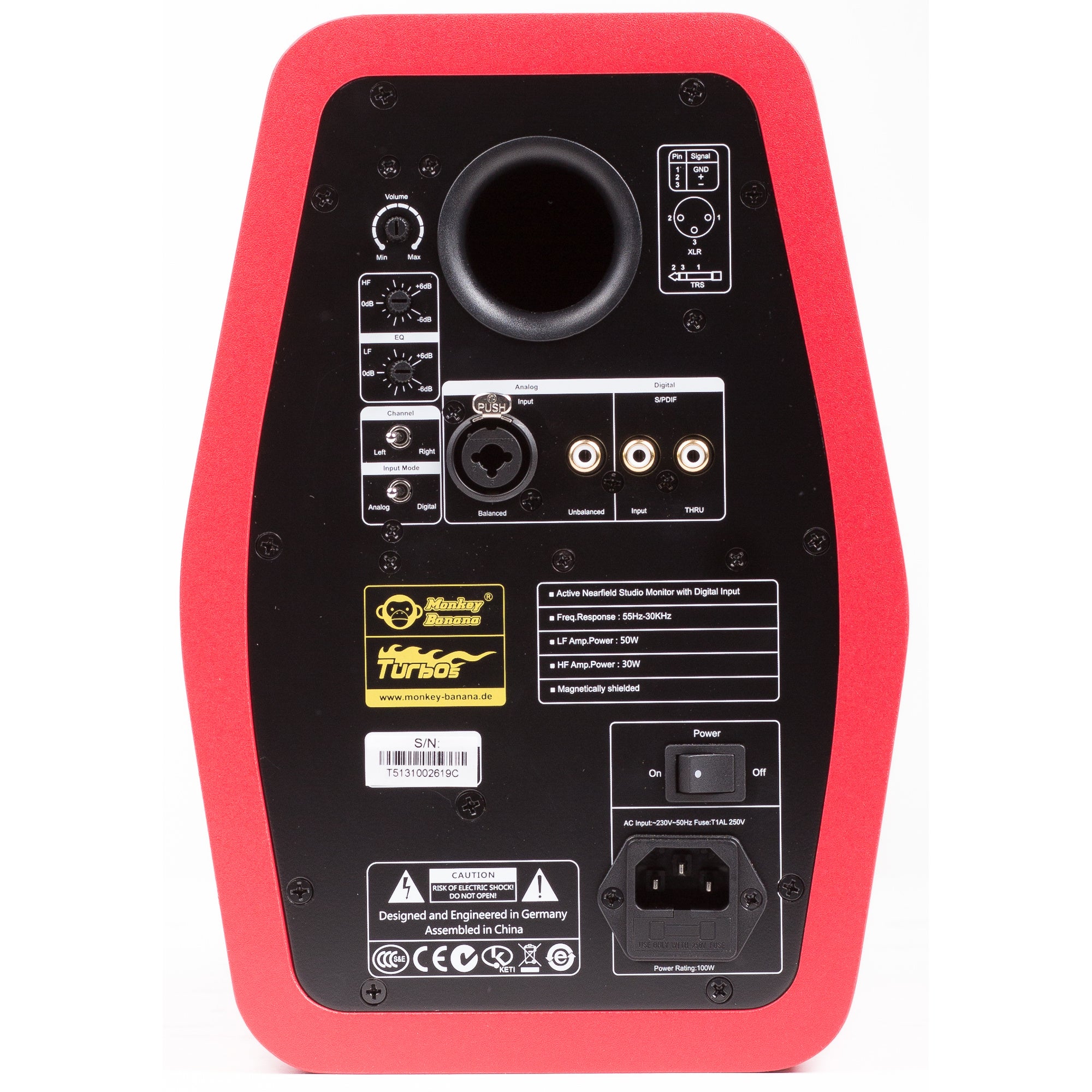 Monkey Banana Turbo 5 actieve studiomonitor rood (per stuk)