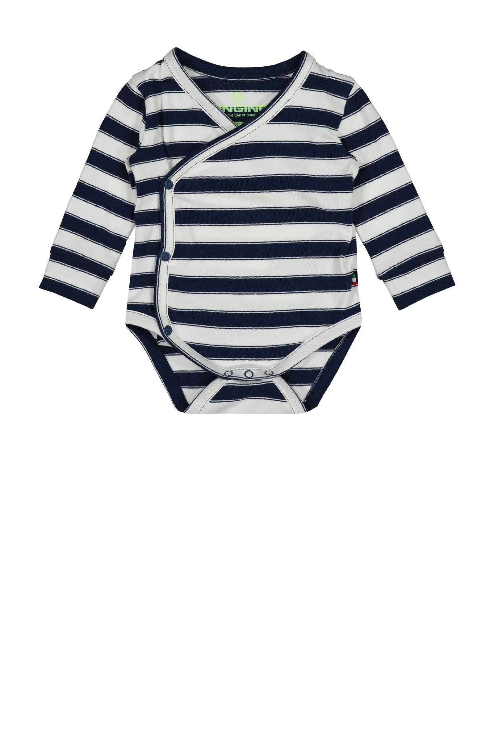 Vingino gestreepte overslagromper Peri donkerblauw/wit