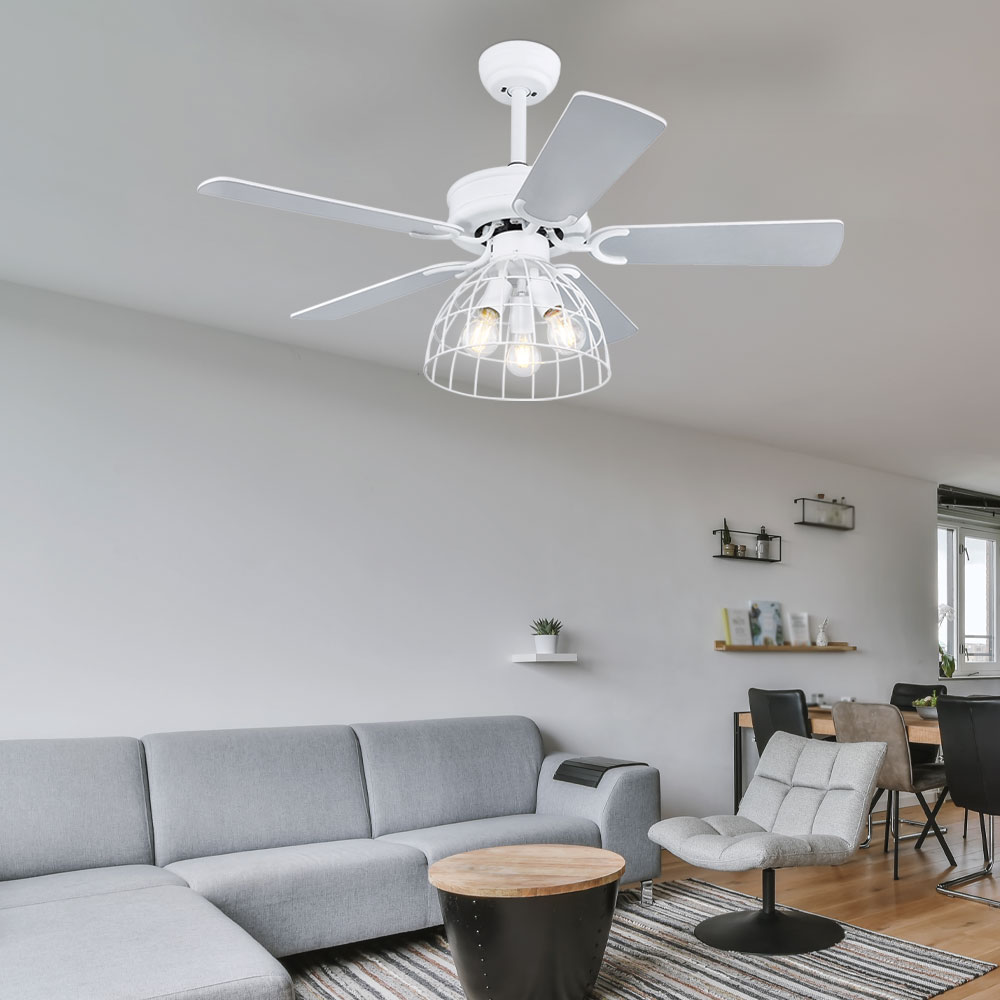 Deckenventilator, Metall, Fernbedienung, 3 Geschwindigkeiten
