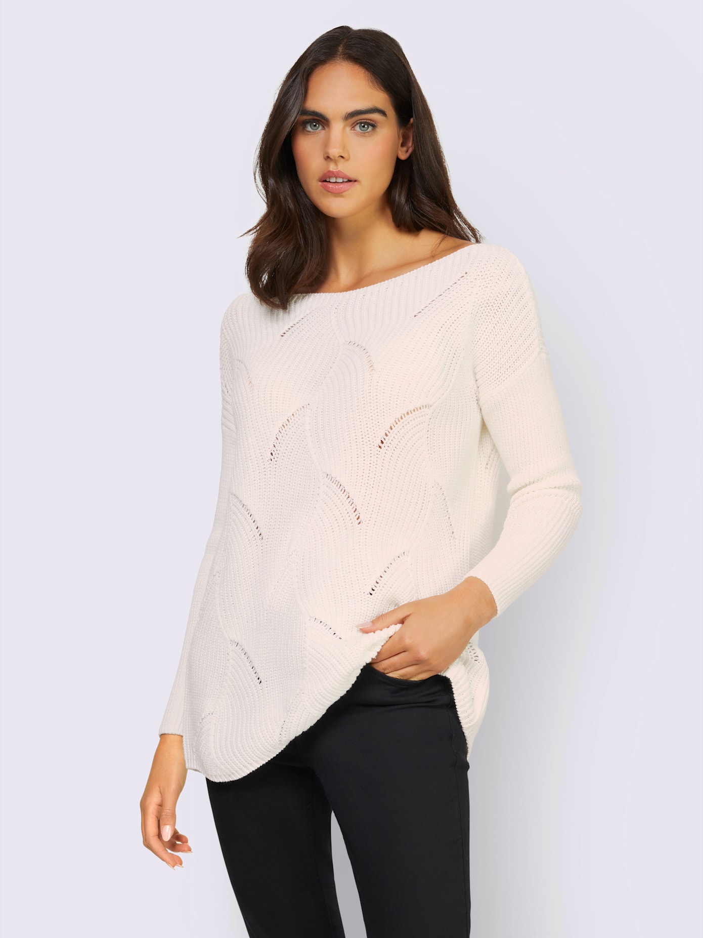 Pull motif maille moderne