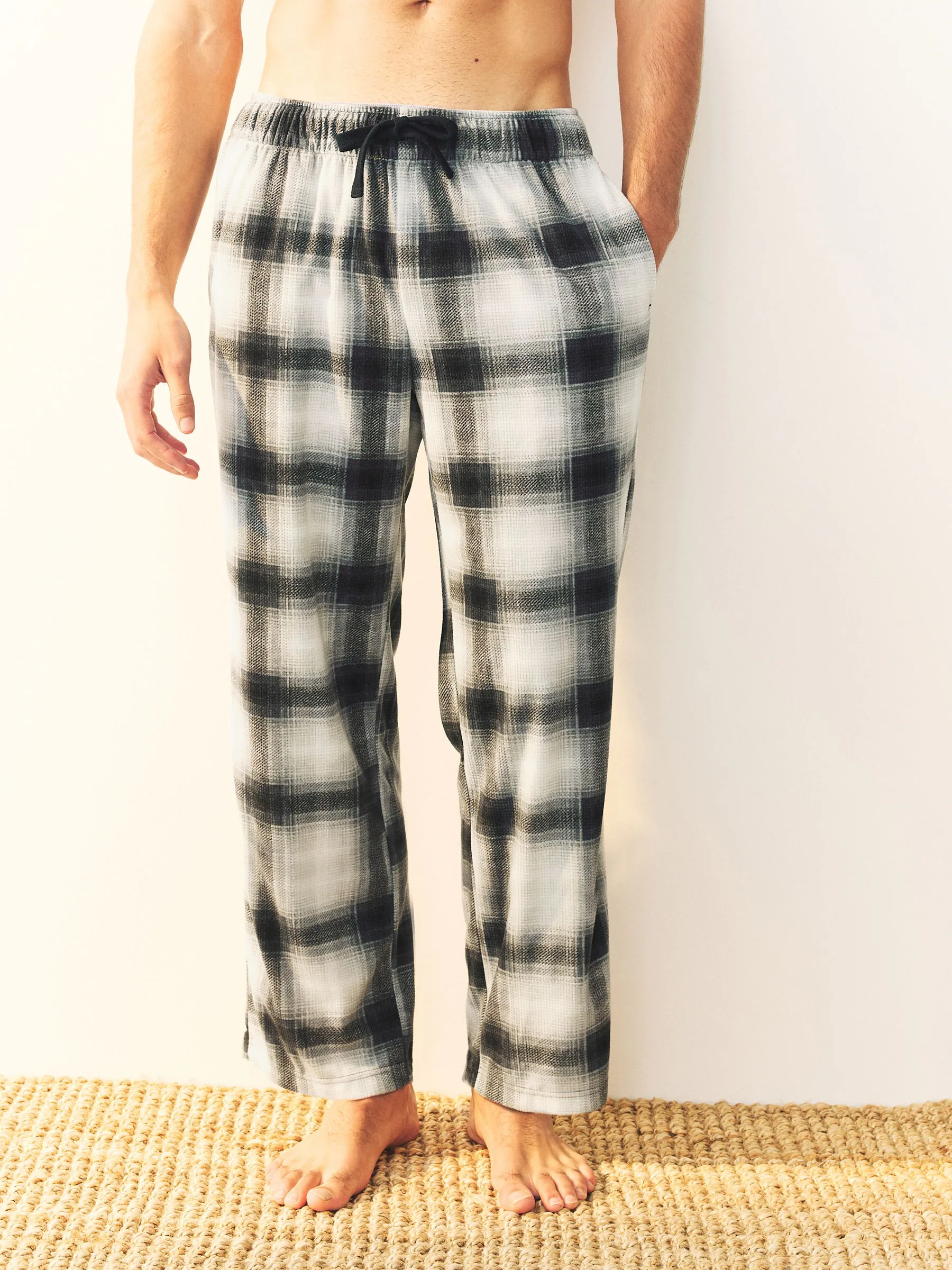 Leisteengrijs geruit - Motionflex behaaglijke Pyjama's met open zoom