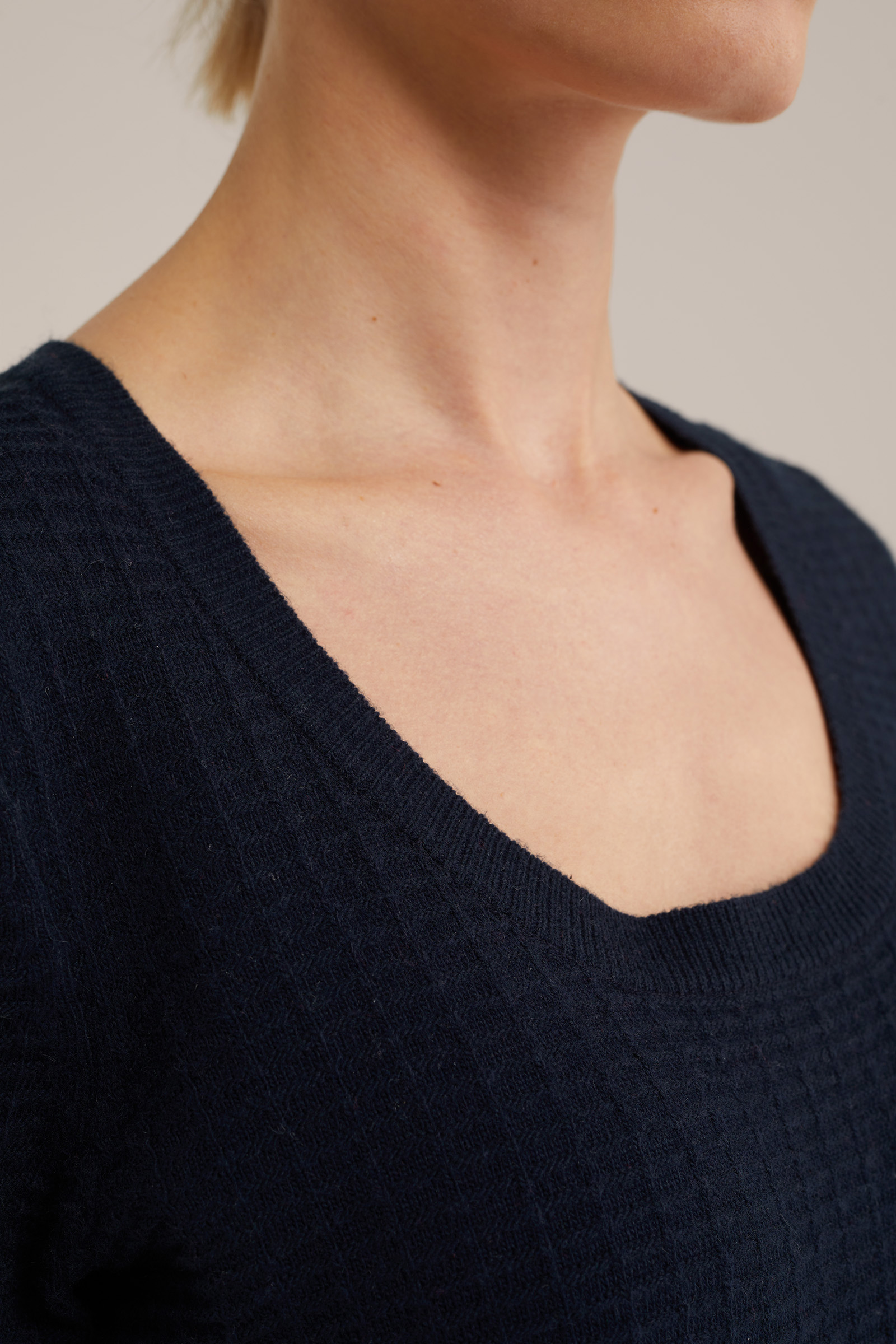 trui met structuur WE Fashion Marineblauw