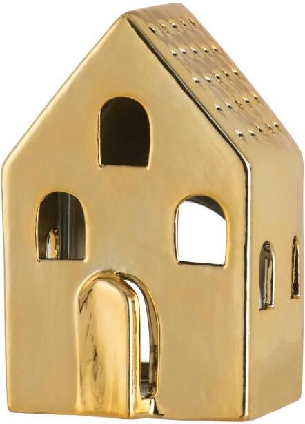 J-Line waxinelichthouder huis Caroline goud 8 x 6,5 x 12,5 cm