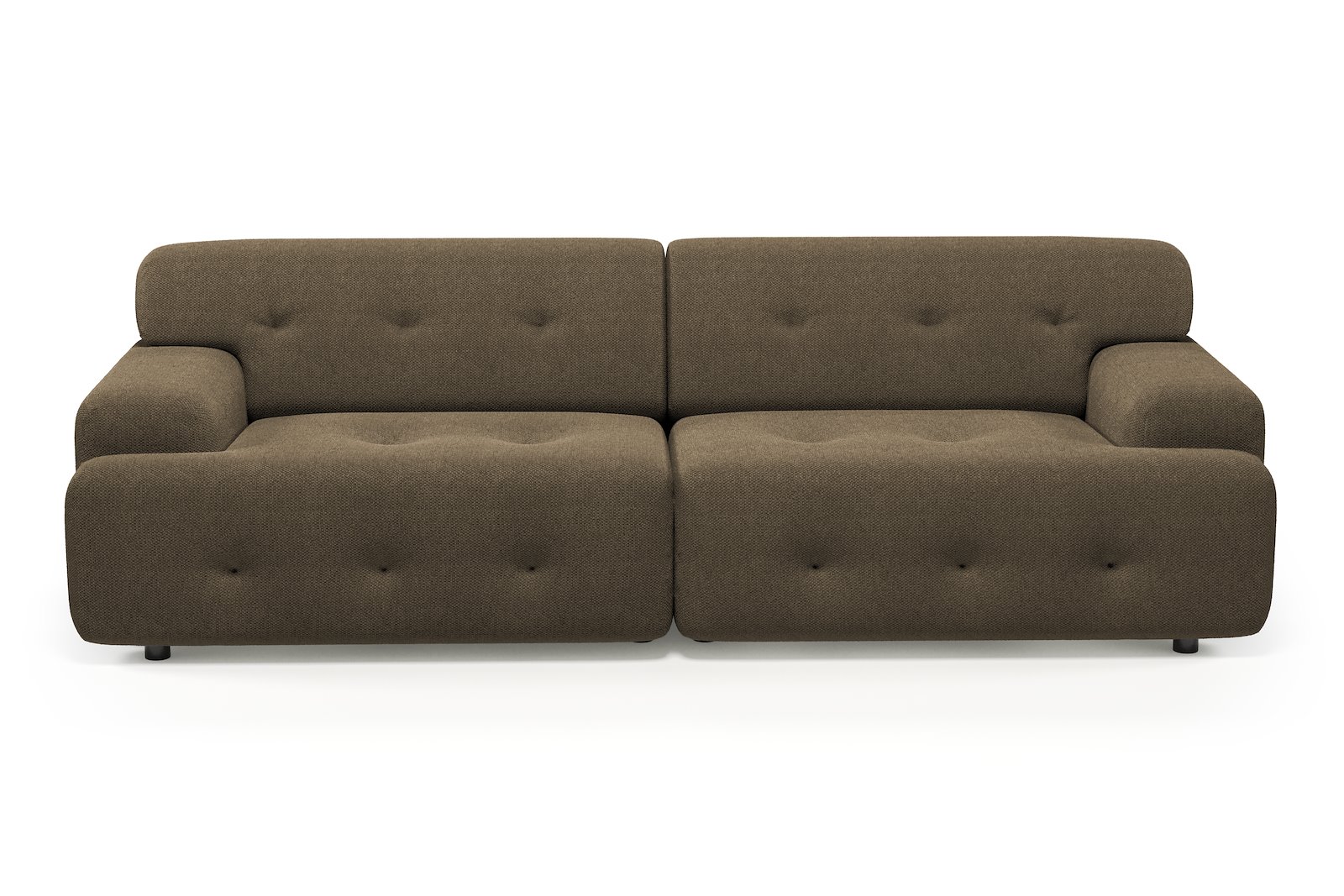 Bob 3-seter Tekstil Mito 176 Dark Brown med sorte ben.