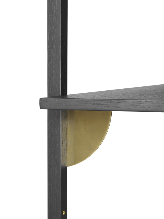 Ferm Living Sector Shelf wandplank triple wide Natural Oak/Brass