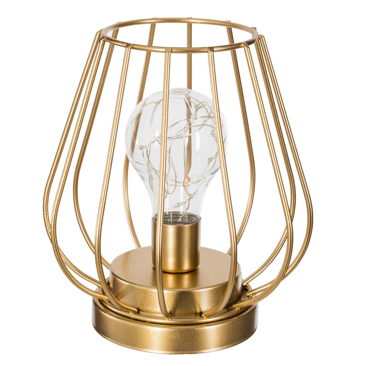LAMPE METAL FILAIRE MADI DORE H.17CM