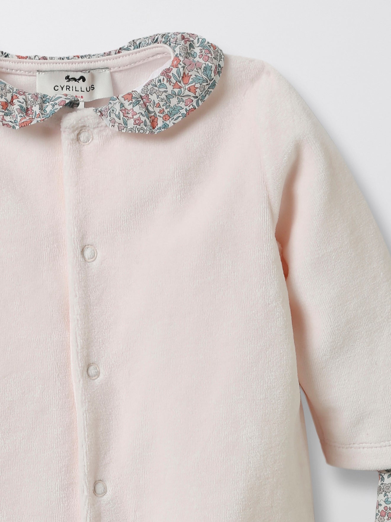 Coffret cadeau Bébé : dors-bien en velours et tissu Liberty + doudou