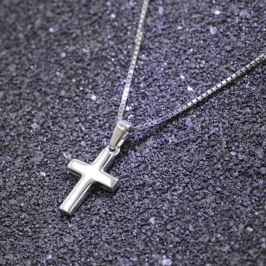 trendor Kreuz mit Halskette für Kinder 925 Silber silver