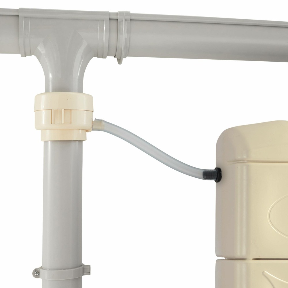 Lot de 2 récupérateurs d'eau. Mural chastang 300l beige avec kit raccord chéneau inclus