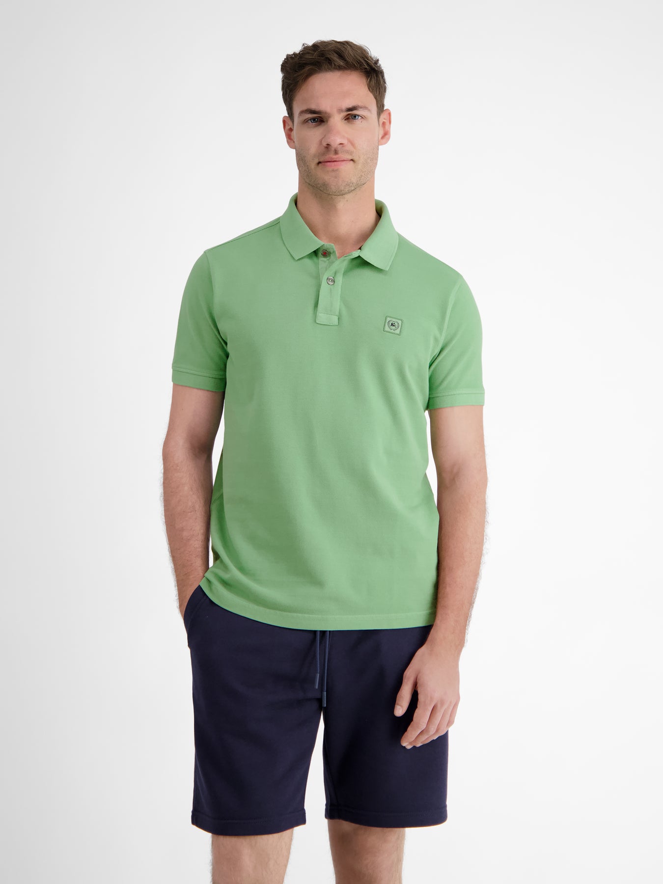 Herren Poloshirt in gewaschener Optik