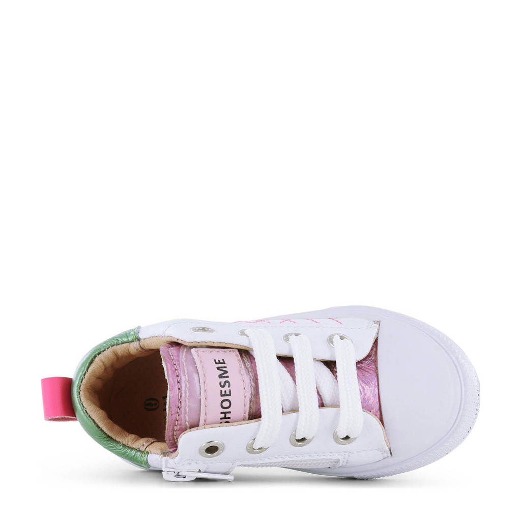 Shoesme leren sneakers wit/roze