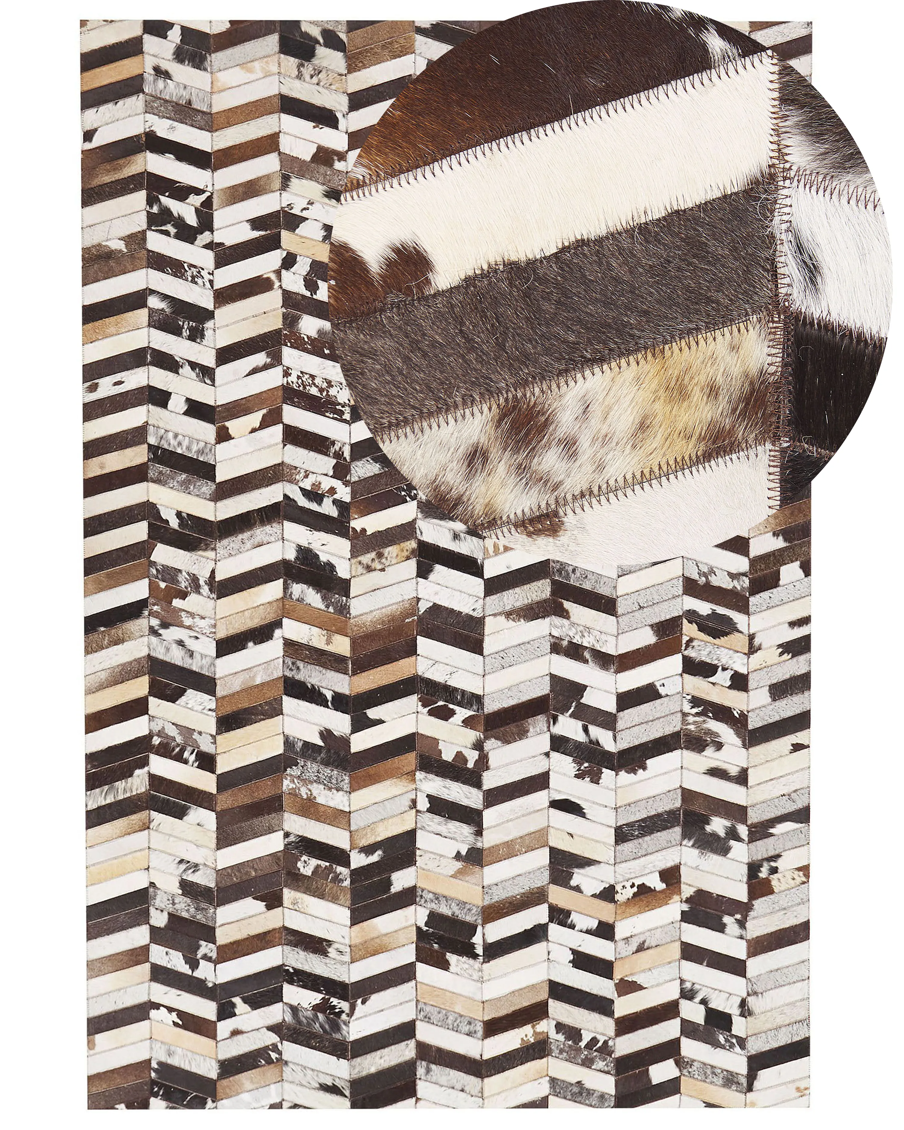 Vloerkleed AKYELE Bruin 160 x 230 cm Leer