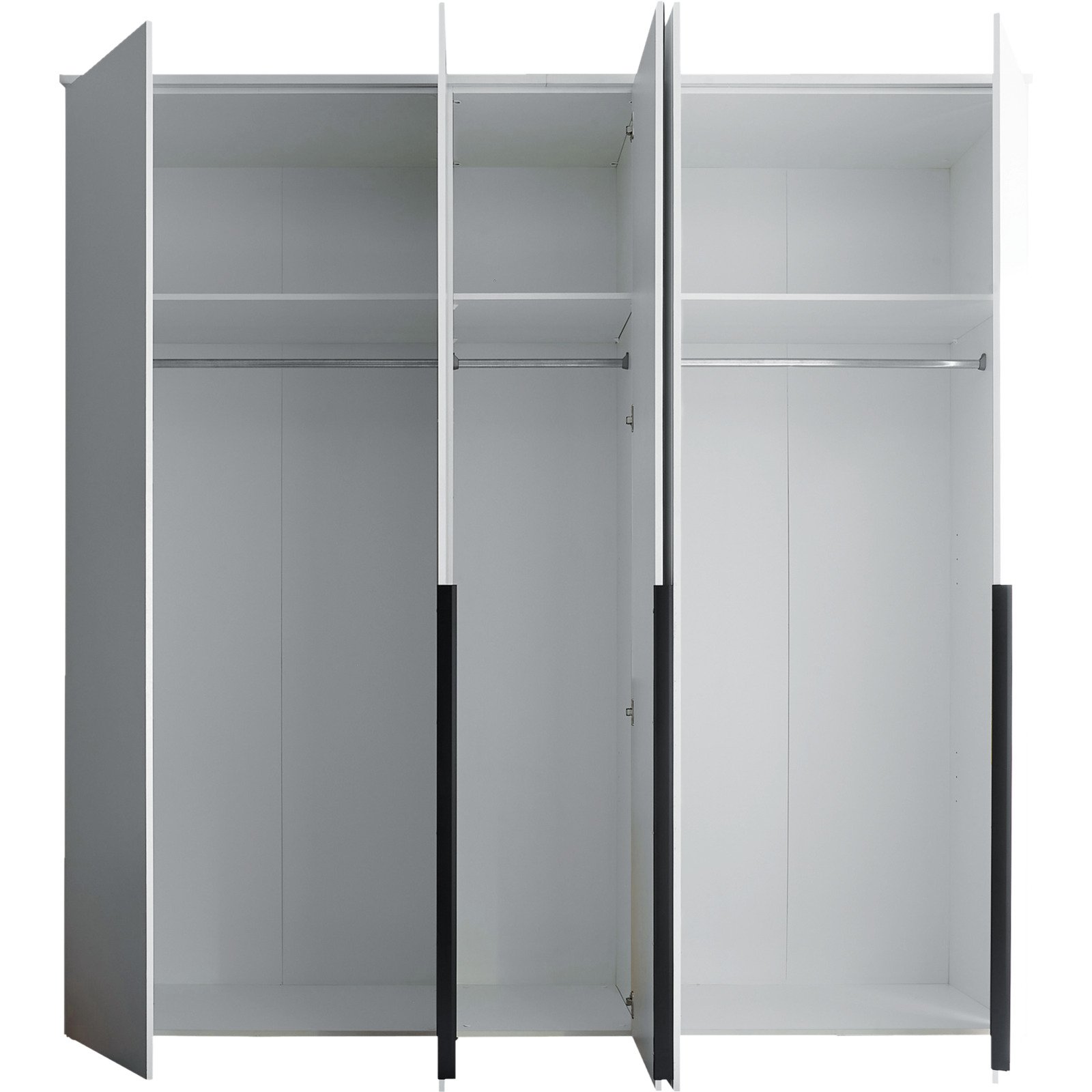Drehtürenschrank Kevo Dekor 225 x 225 x 52 cm, mit Spiegel weiss