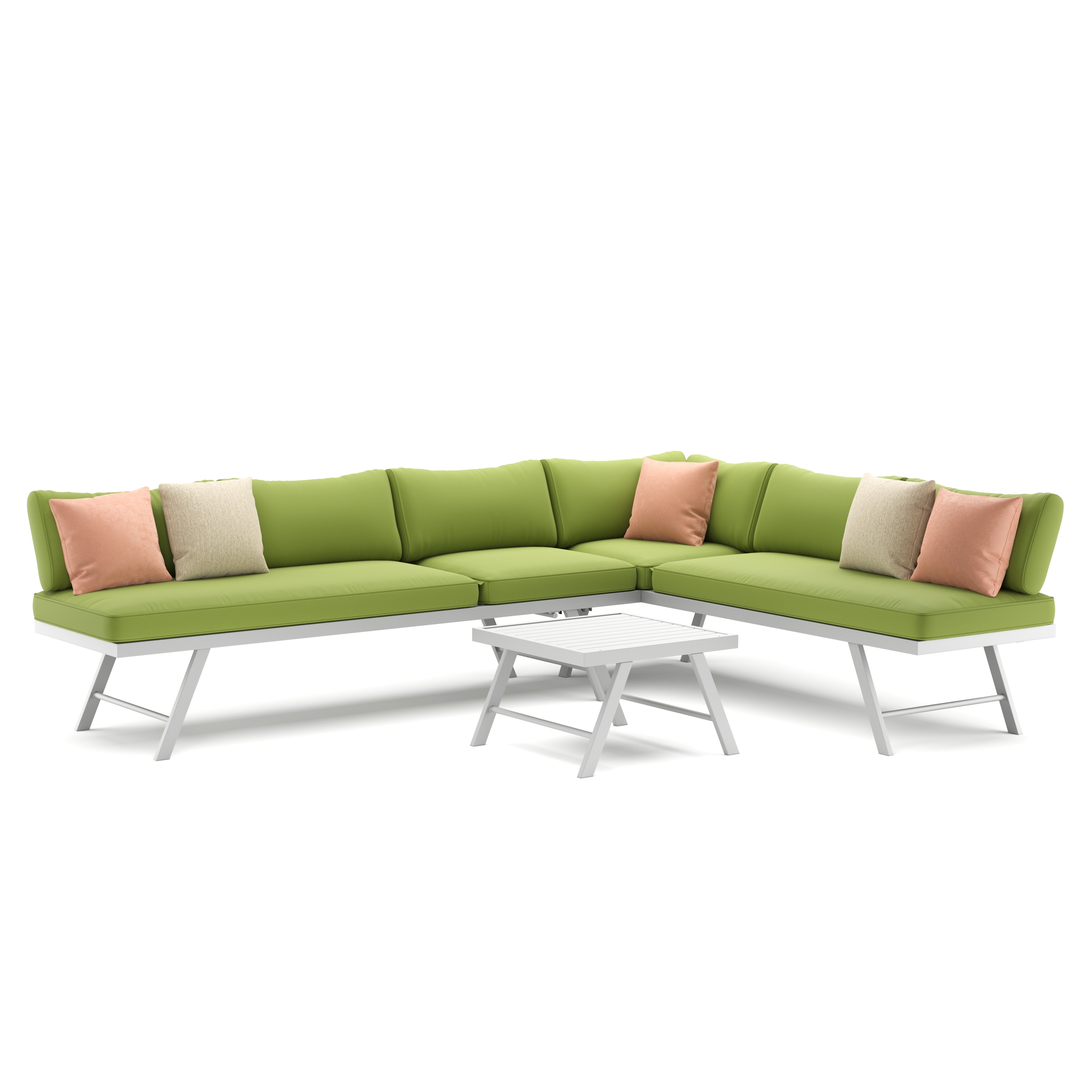 Lounge CALVI multifunktional grün/weiss
