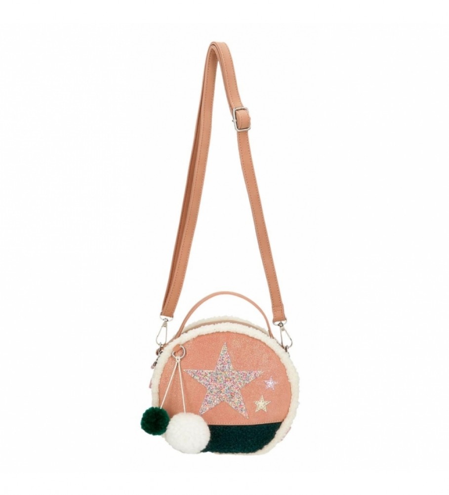 Bolsa de ombro Enso Shine Stars, rosa e verde - 17,5x17,5x6cm -