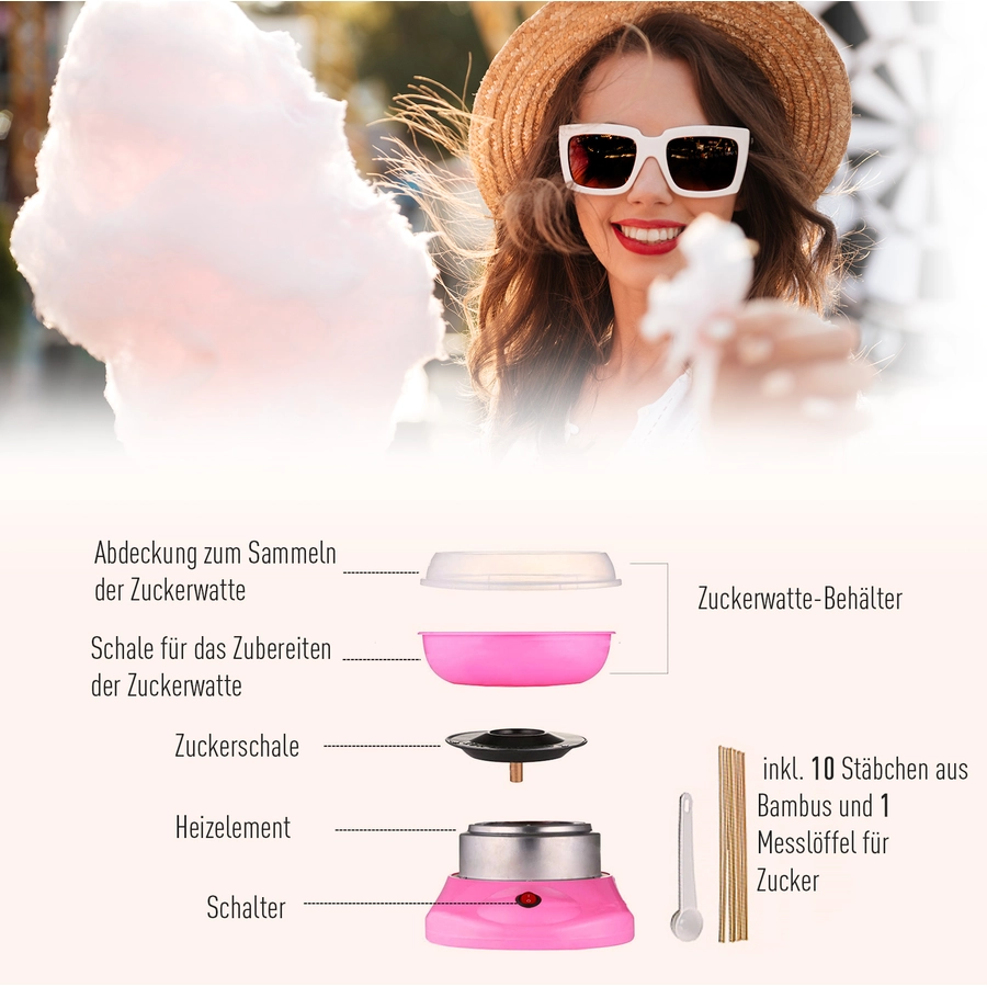 HOMCOM Zuckerwattemaschine rosa