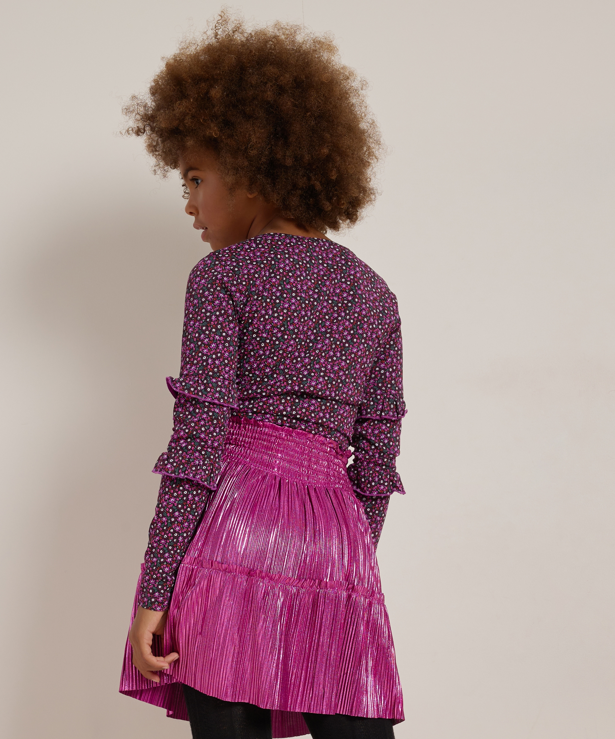 jurk met glitter plissé